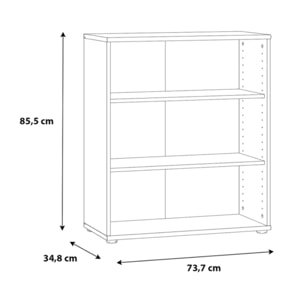 Étagère H. 86 x L. 74 cm décor chêne sonoma avec 2 étagères - MIA
