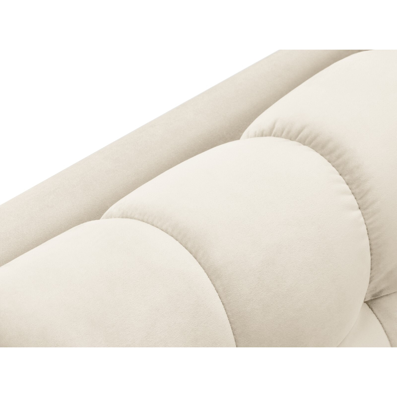 Méridienne droite "Bali" en velours beige clair