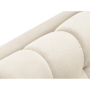 Méridienne droite "Bali" en velours beige clair