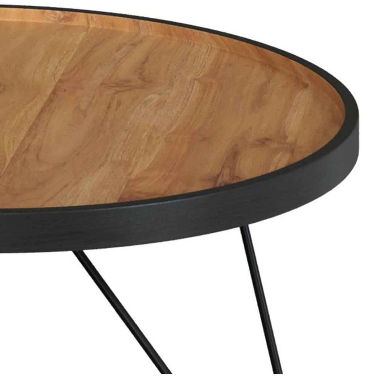 Tables gigognes en bois de teck recyclé et pieds en métal (lot de 2) - Bao
