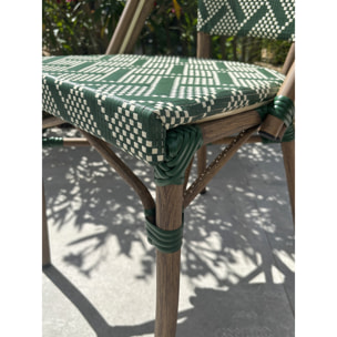 BISTRO - Lot de 2 fauteuils de jardin empilables en aluminium - vert