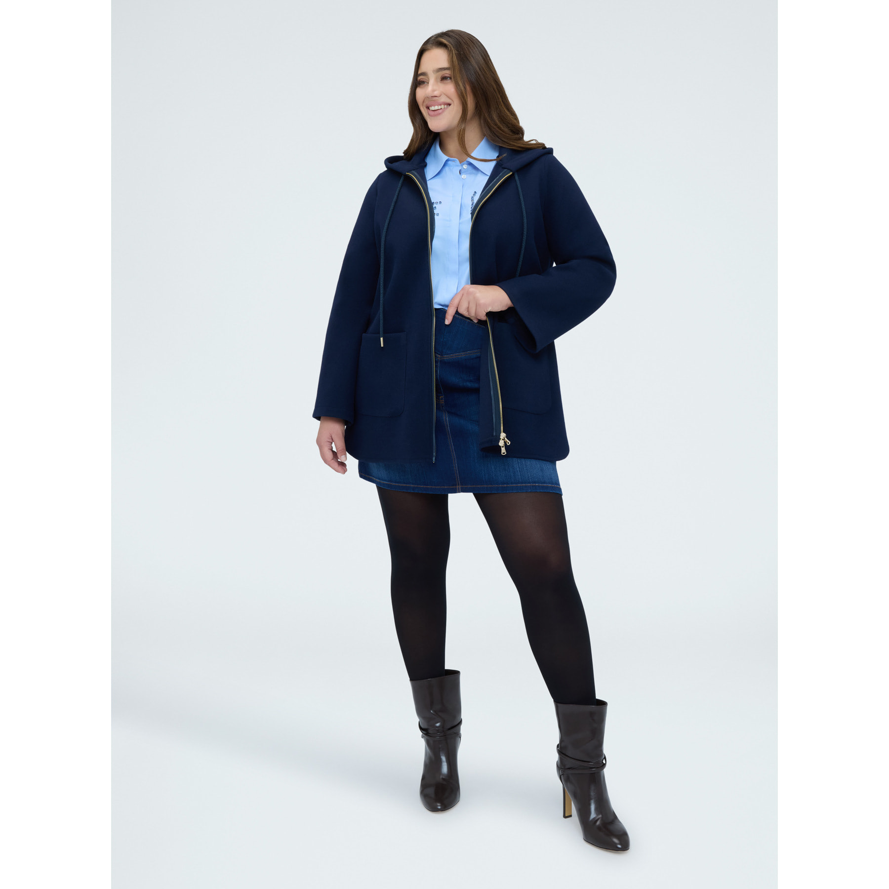 Fiorella Rubino - Minigonna in denim linea ad A - Blu