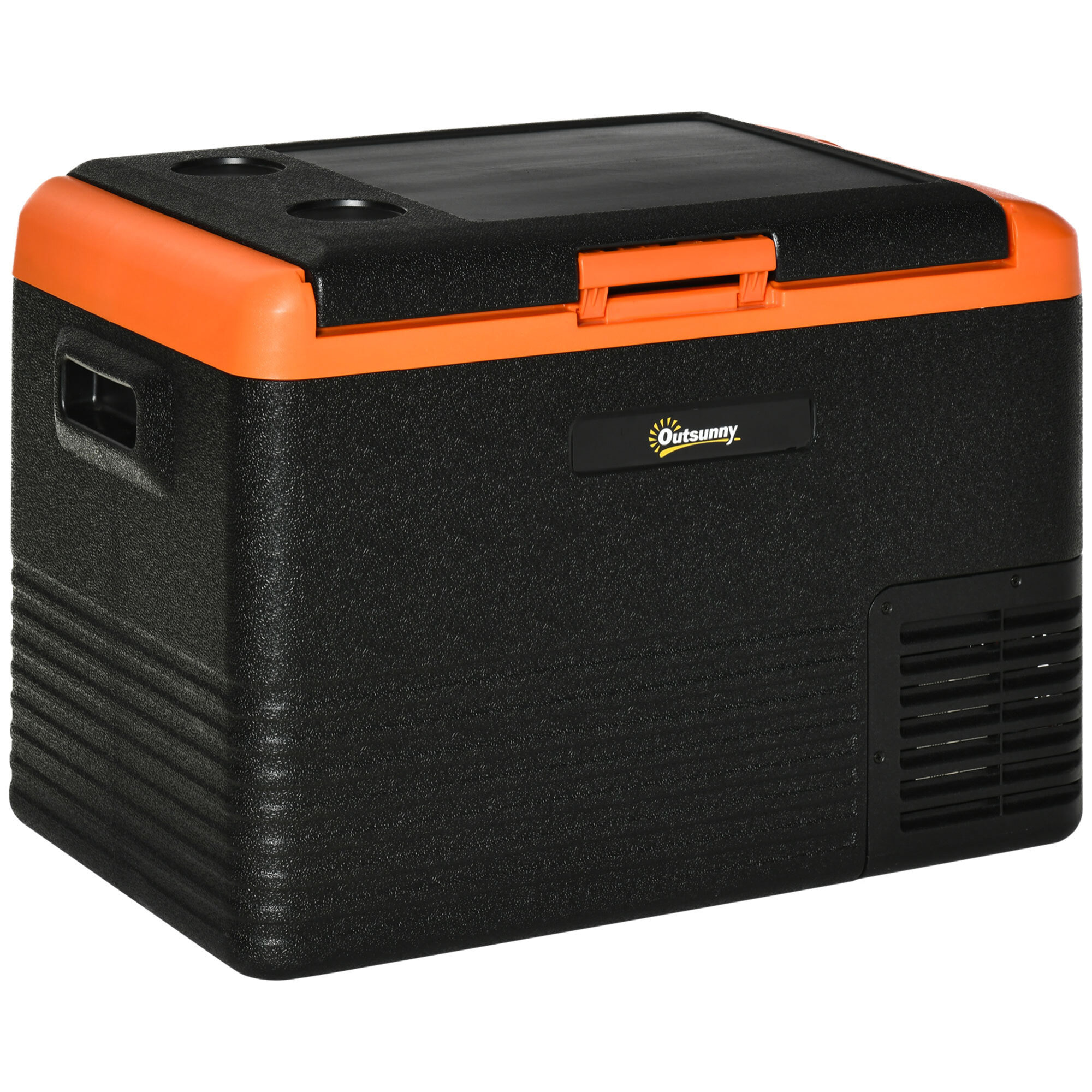 Outsunny Nevera Portátil Eléctrica 40L Refrigerador de Coche 12V/24V hasta -20℃ Mini Frigorífico con Compresor Pantalla LED Táctil para Hogar Camping Viajes Automóvil 58,7x36,5x43,8 cm Negro
