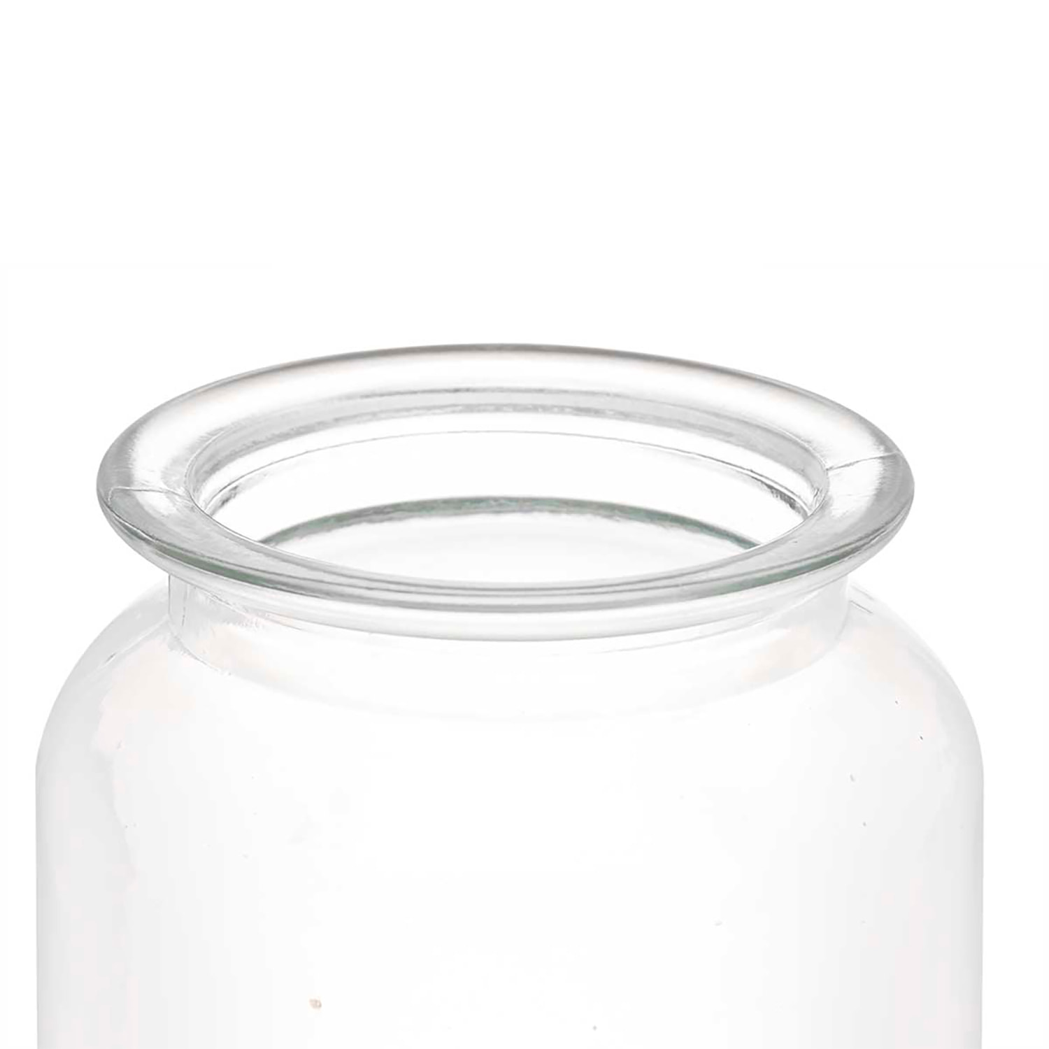 BARATTOLO ROTONDO LISCIO COPERCHIO IN VETRO 900ML