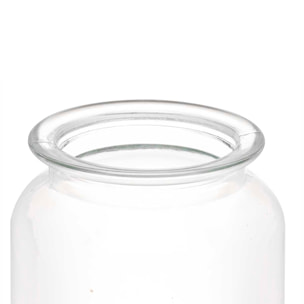 BARATTOLO ROTONDO LISCIO COPERCHIO IN VETRO 900ML