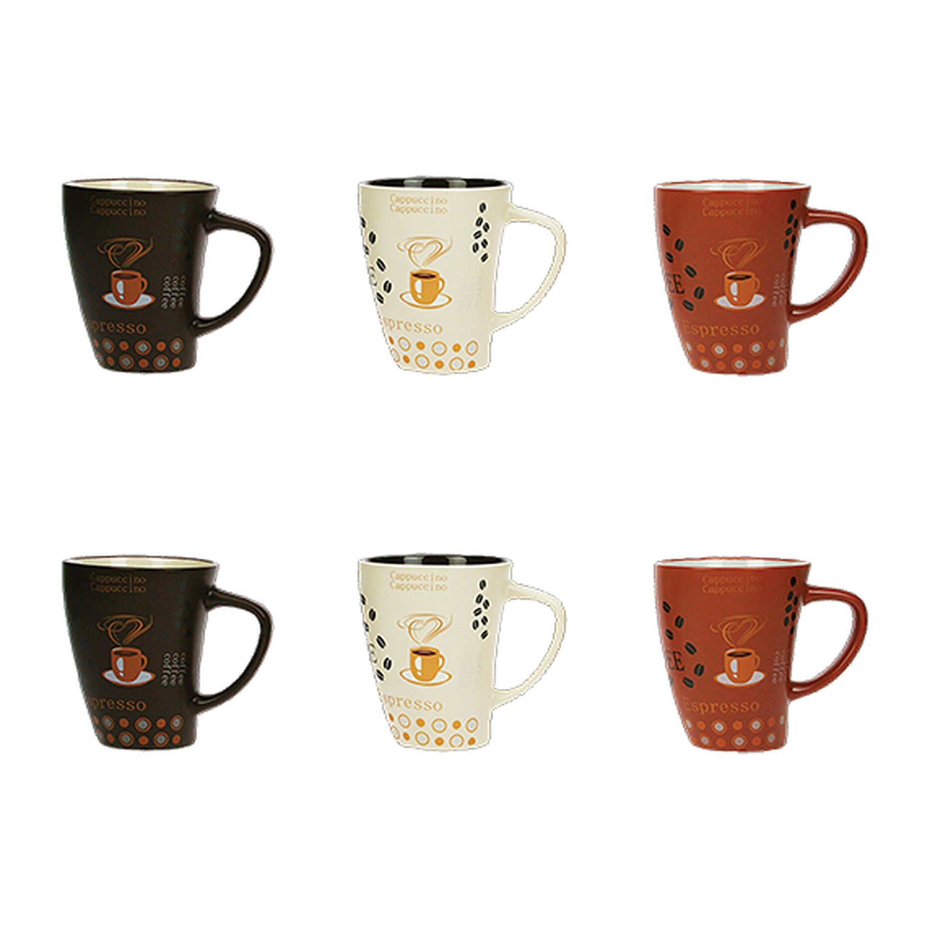 Lot de 6 mugs 25cl en grès aux couleurs assorties NOVA