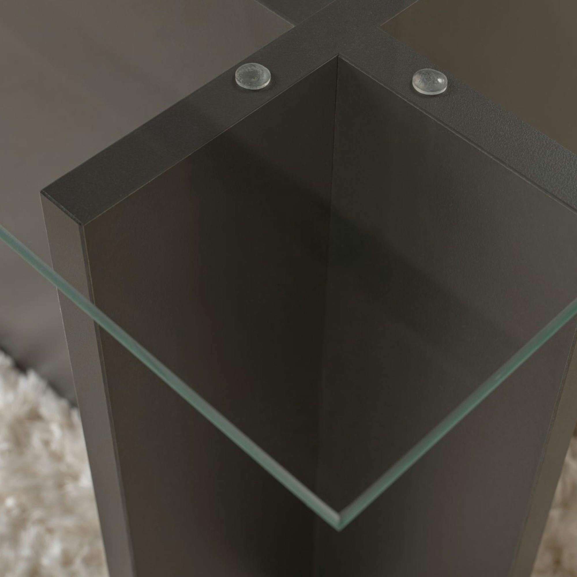 Table basse verre déstructurée – anthracite, H. 40 cm SALTA