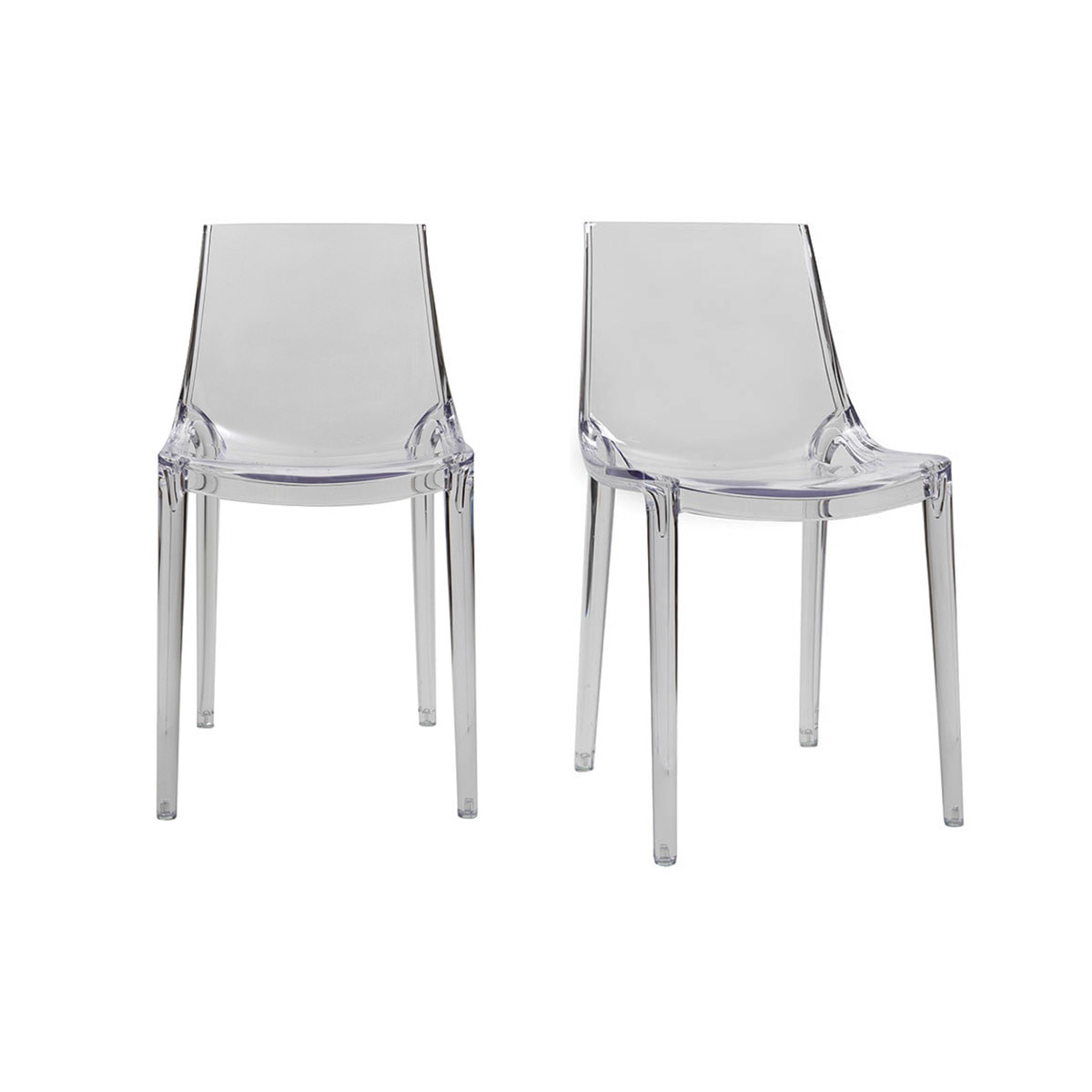 Chaises design empilables transparentes intérieur - extérieur (lot de 2) YZEL