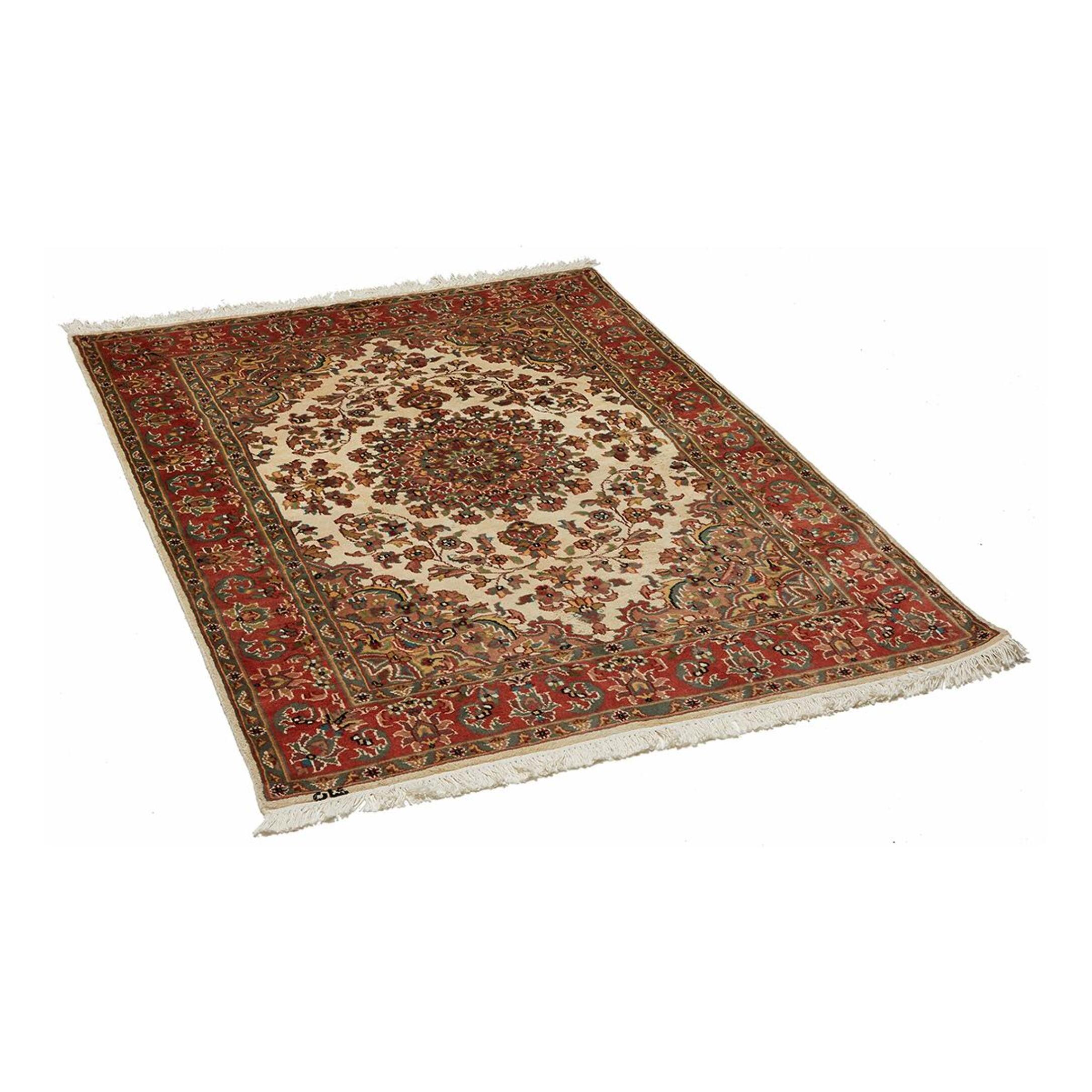 Authentique tapis d'orient, noué à la main en laine et soie