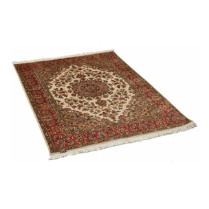 Authentique tapis d'orient, noué à la main en laine et soie