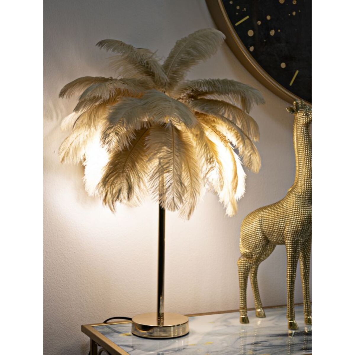 LAMPADA DA TAVOLO PALM CAMMELLO CM Ø 55X60