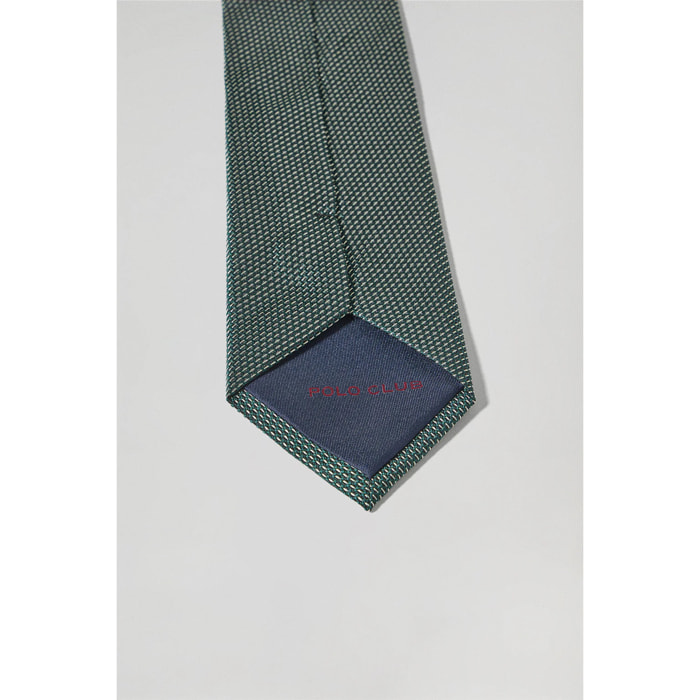 Cravatta in seta verde con logo Polo Club