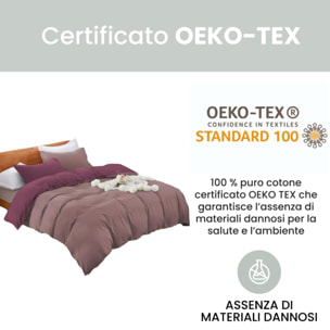 Parure Copripiumino Bicolore Singolo, Set Sacco Copripiumino in Cotone con Federe