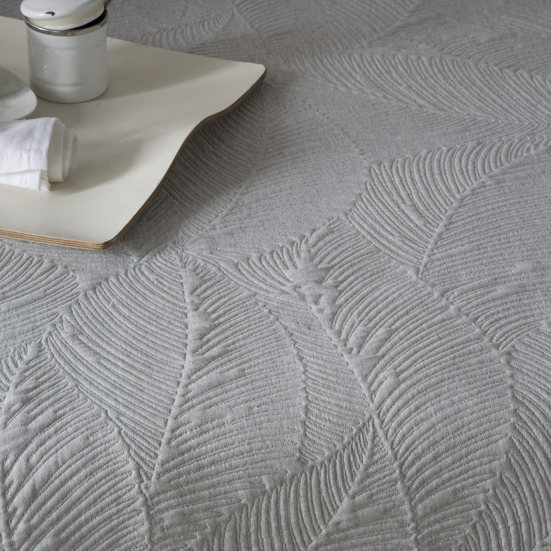 Colcha Jacquard algodón Adriel Aluminio