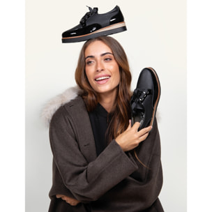 Zapatos de Piel - Negro - Tacón: Bajo