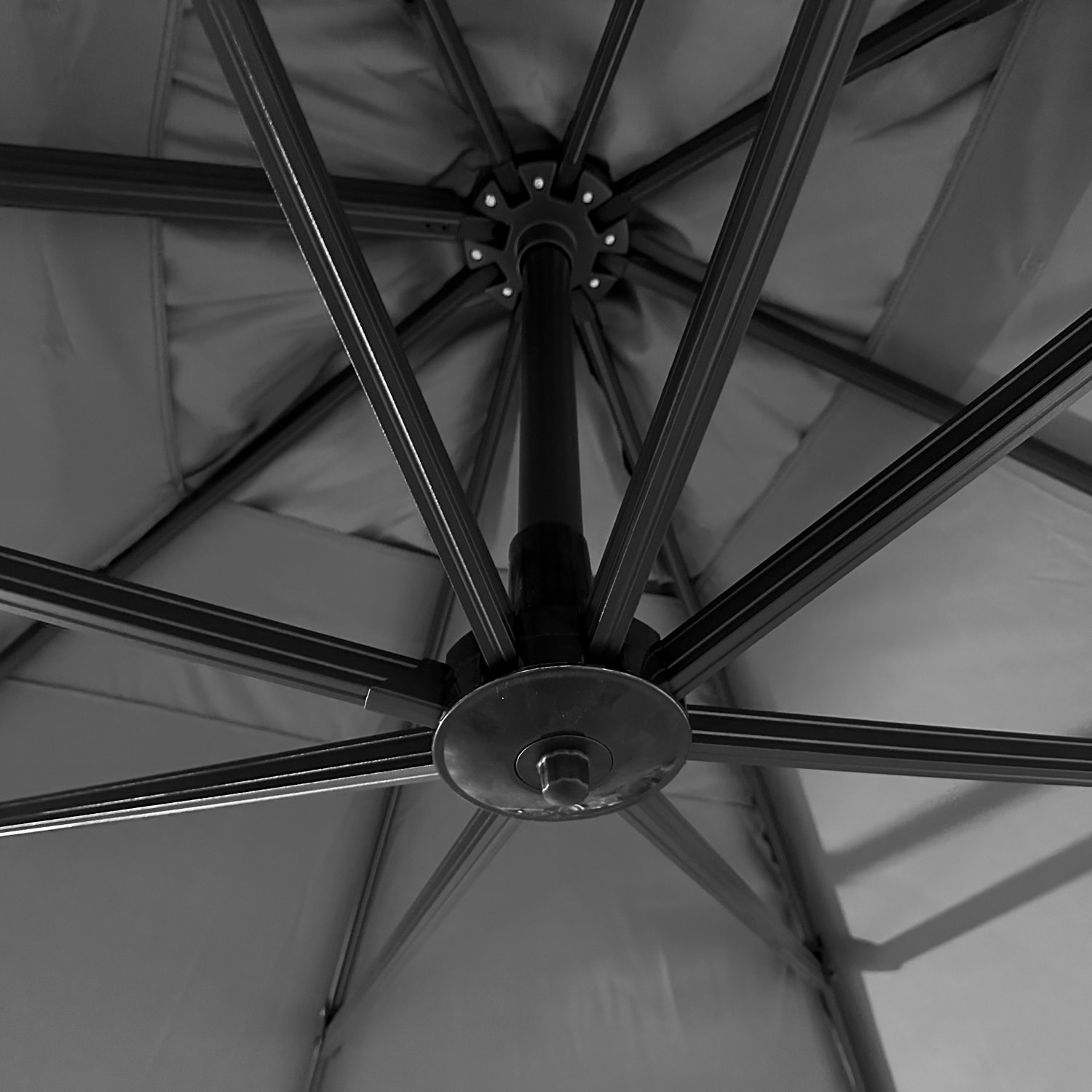 Parasol déporté MOLOKAI rectangulaire avec housse - Gris