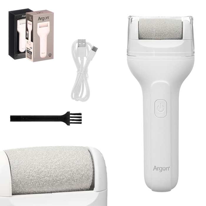 Lima electrica blanca para pies. Con batería recargable de 1200mah.