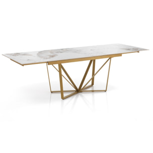 TOMASUCCI Tavolo allungabile SPINNE GOLD - ONICE MARBLE