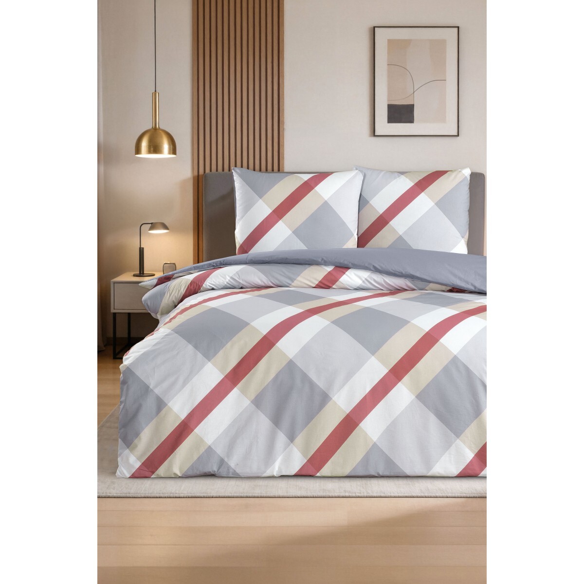 Parure housse de couette et taie(s) d'oreiller coton imprimé