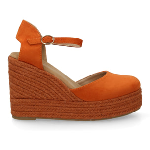 Alpargata cuña mujer talón cerrado y pulsera tobillo