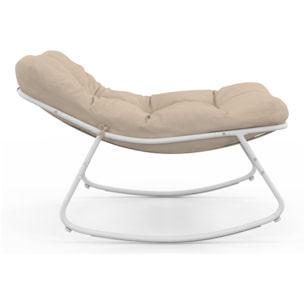 Fauteuils de jardin à bascule Ariane coussin beige - lot de 2
