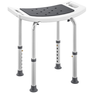 Siège de douche réglable en hauteur tabouret de douche ergonomique pieds antidérapants charge max. 135 Kg alu HDPE blanc gris