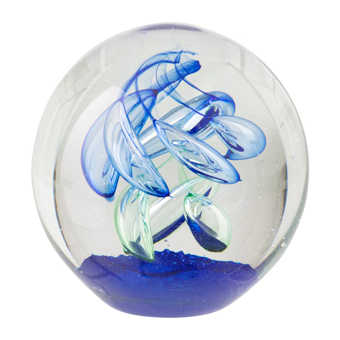 J-Line Presse-papier Balle - verre - bleu/vert - large