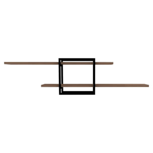LULA - Etagère murale design - 2 rangements - bois et noir