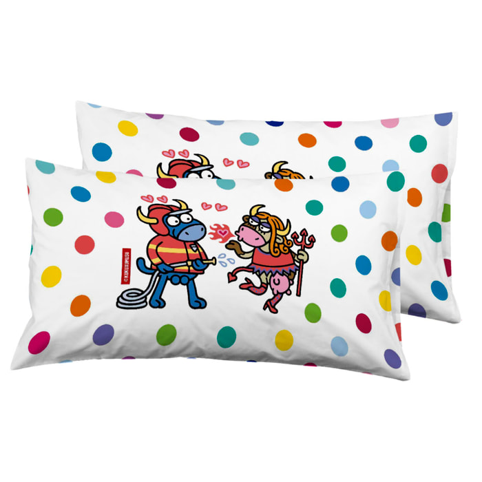 2 Fundas de almohada 50x75 cm FUEGO - 100% algodón -