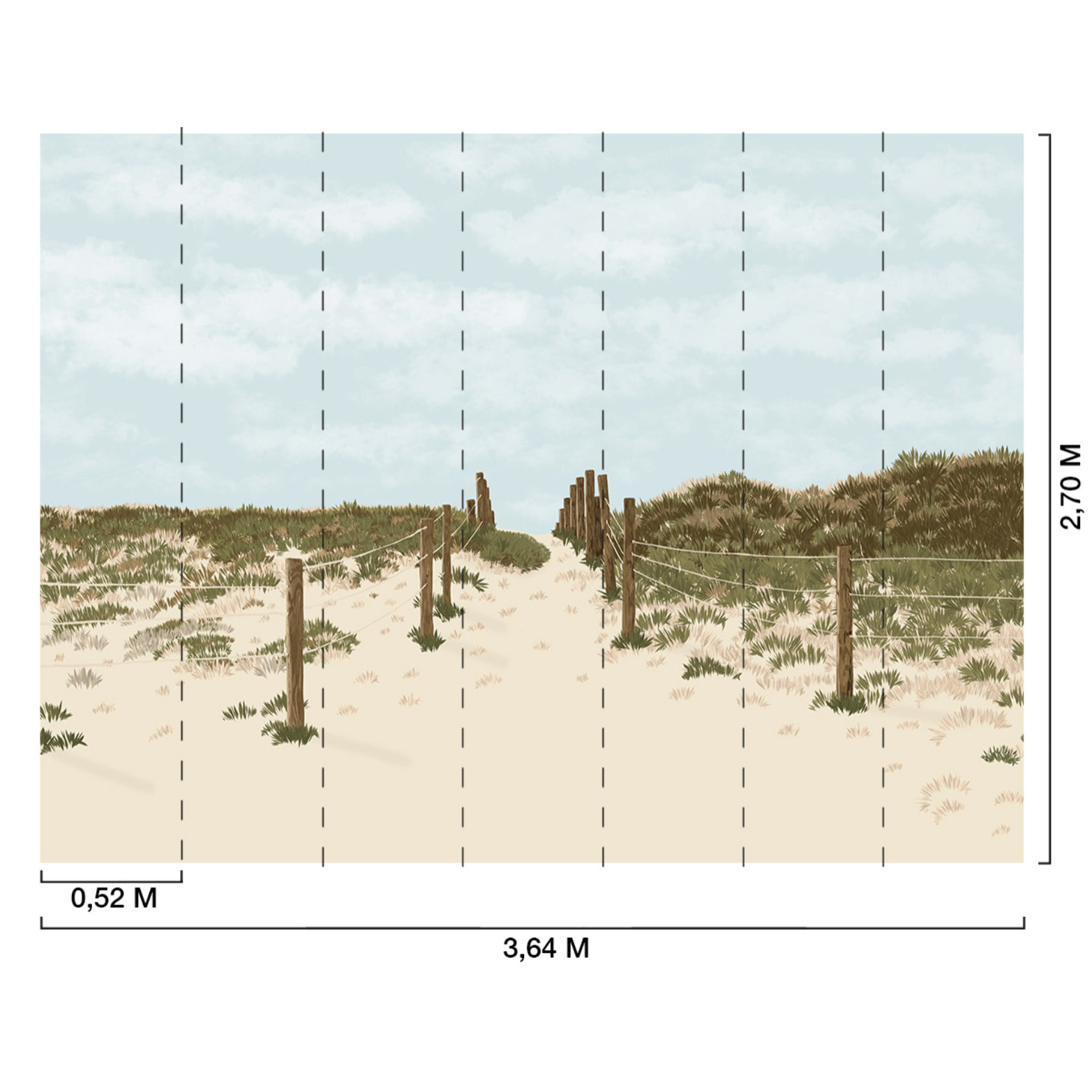 Papier peint panoramique Sable et dune Intissé