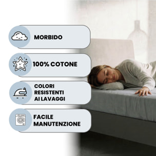 LENZUOLO SOTTO CON ANGOLI MAX COLOR, 100% COTONE MADE IN ITALY