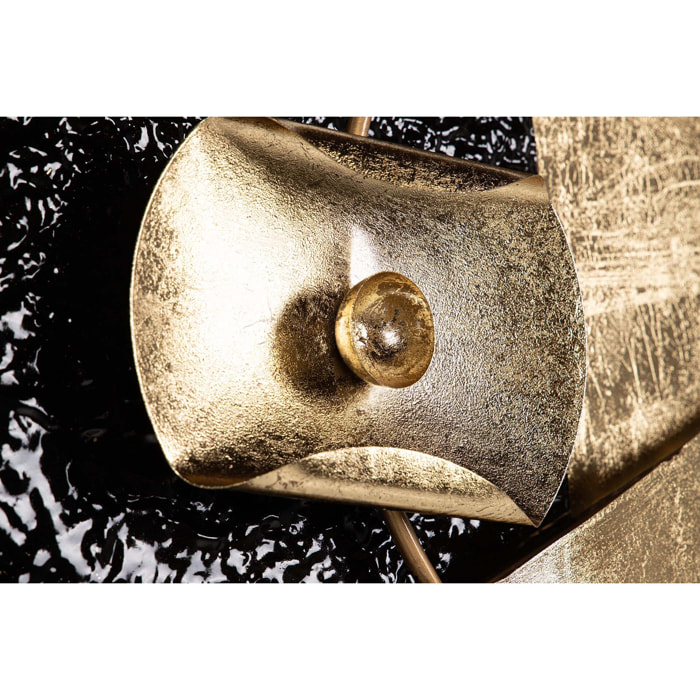 Adorno Pared Metal Dorado Negro 83x8x53 Cm