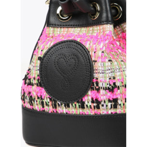 Mini borsa a secchiello tweed