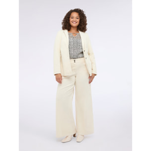 Fiorella Rubino - Blazer in velluto a coste misto cotone - Bianco