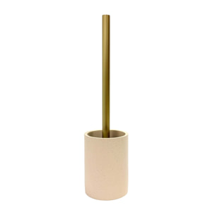 Brosse WC avec support en polyrésine - Naturel