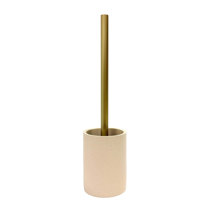 Brosse WC avec support en polyrésine - Naturel