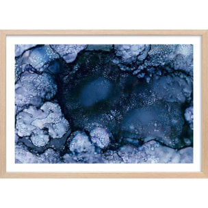 Poster blue space Affiche + cadre en bois - Chêne