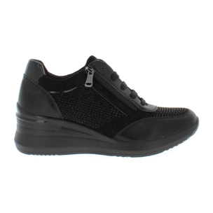 Armata di Mare Scarpe Donna Sneakers Casual con Zip Esterna AMD W32H08 Black