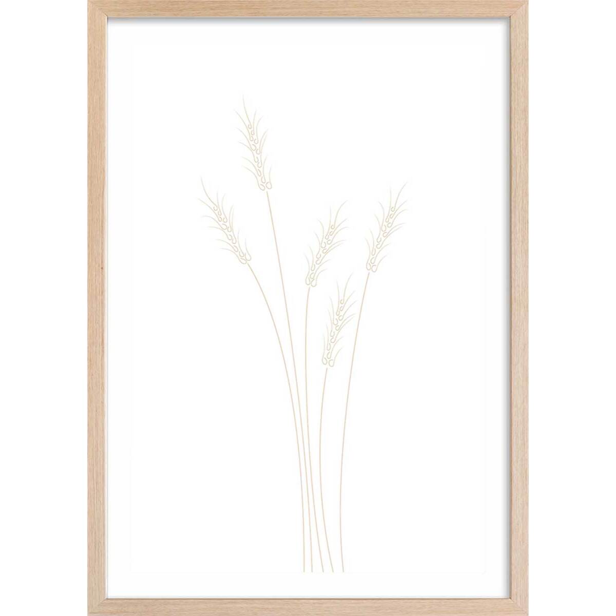 Affiche  scandi blés Affiche + cadre en bois - Chêne