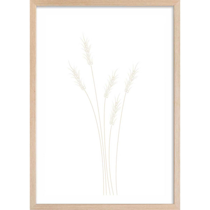 Affiche  scandi blés Affiche + cadre en bois - Chêne