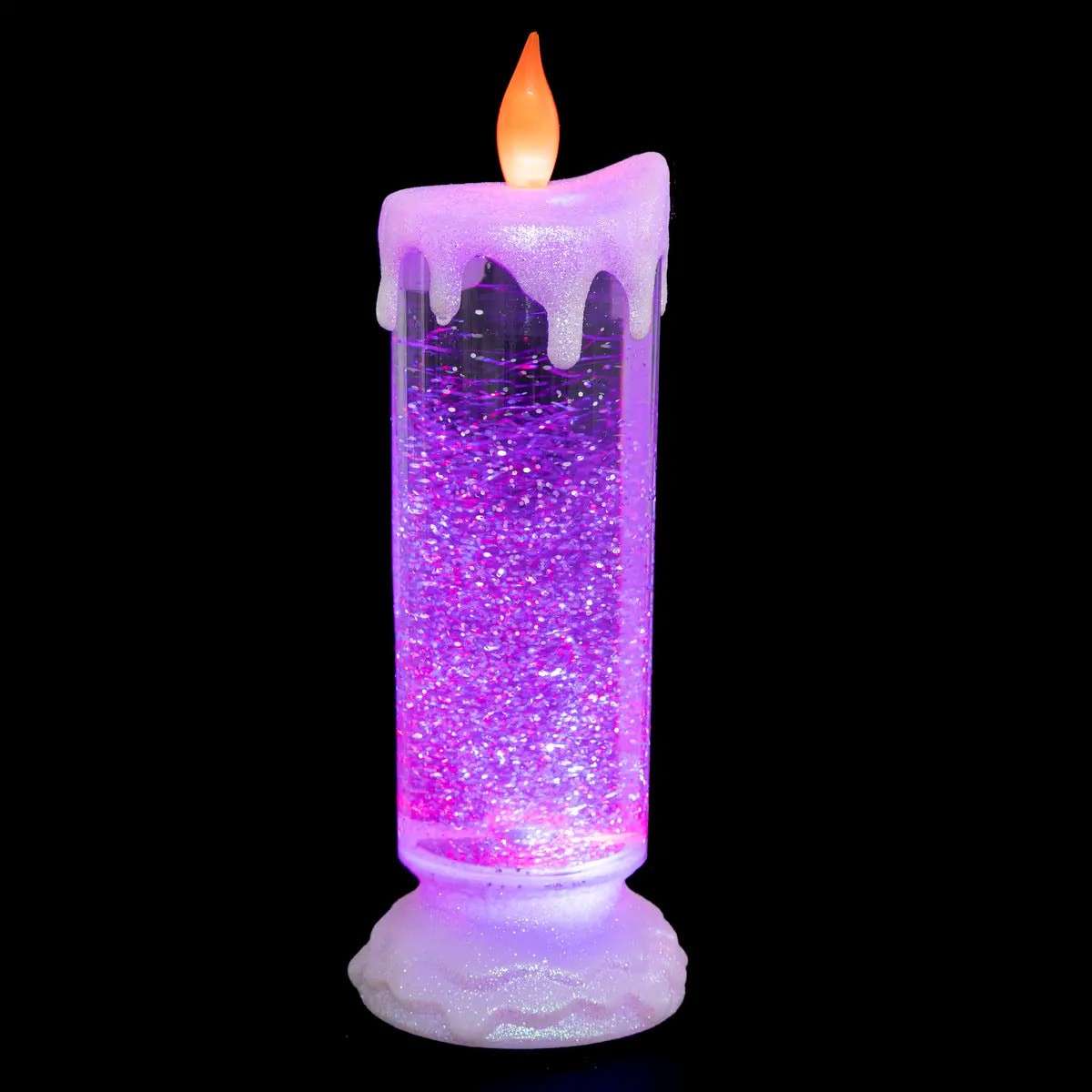 Bougie LED chandelle + paillette