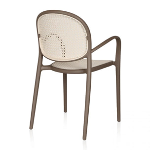 Pack 4 sillas de exterior Klux Arm Taupé - rattan