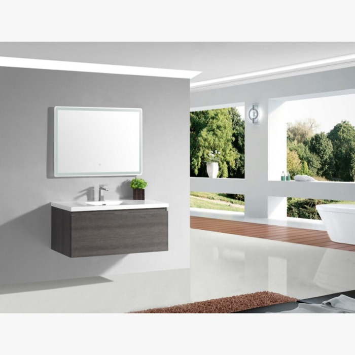 Miroir salle de bain lumineux 115 x 66 cm