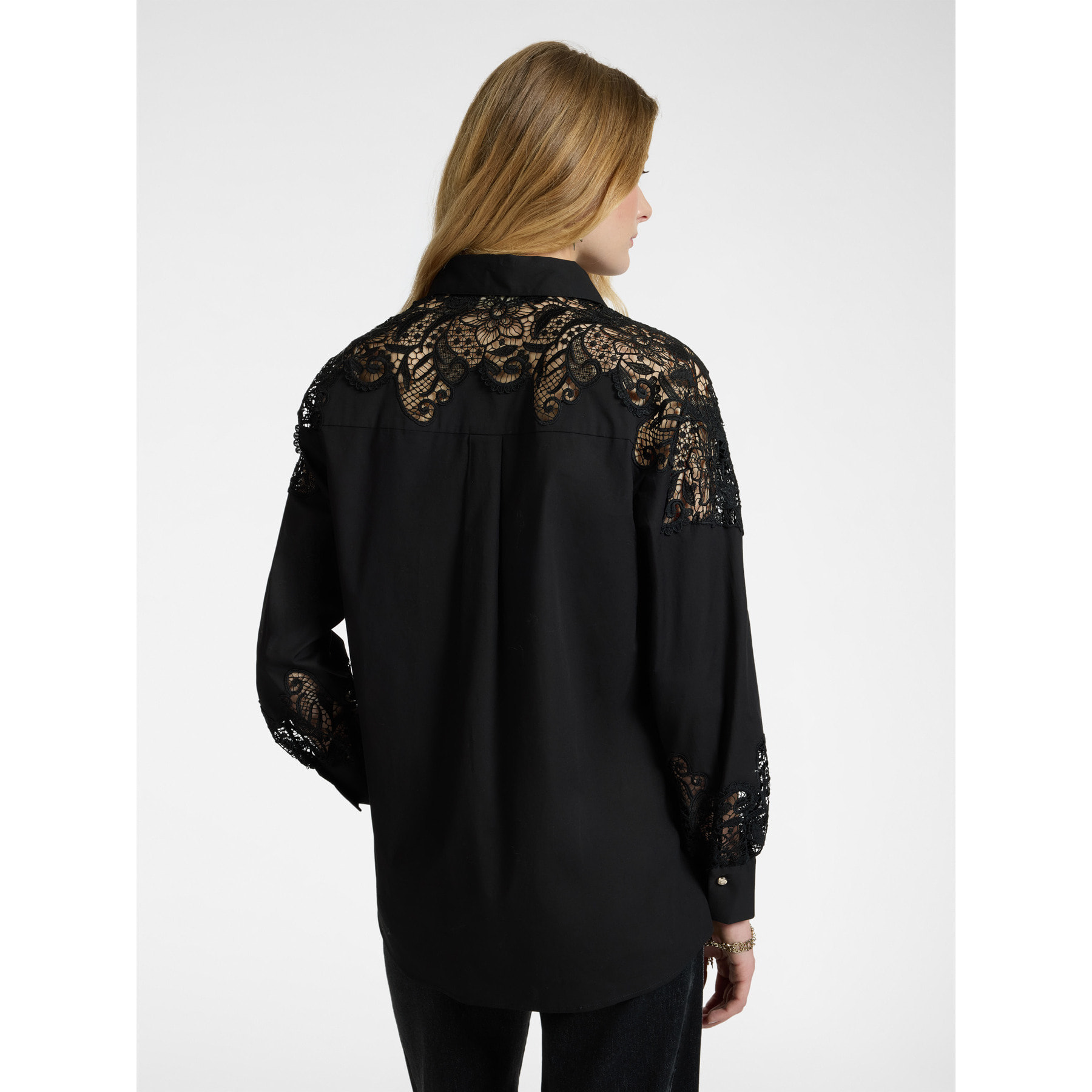 Elena Mirò - Camisa con encaje - Negro