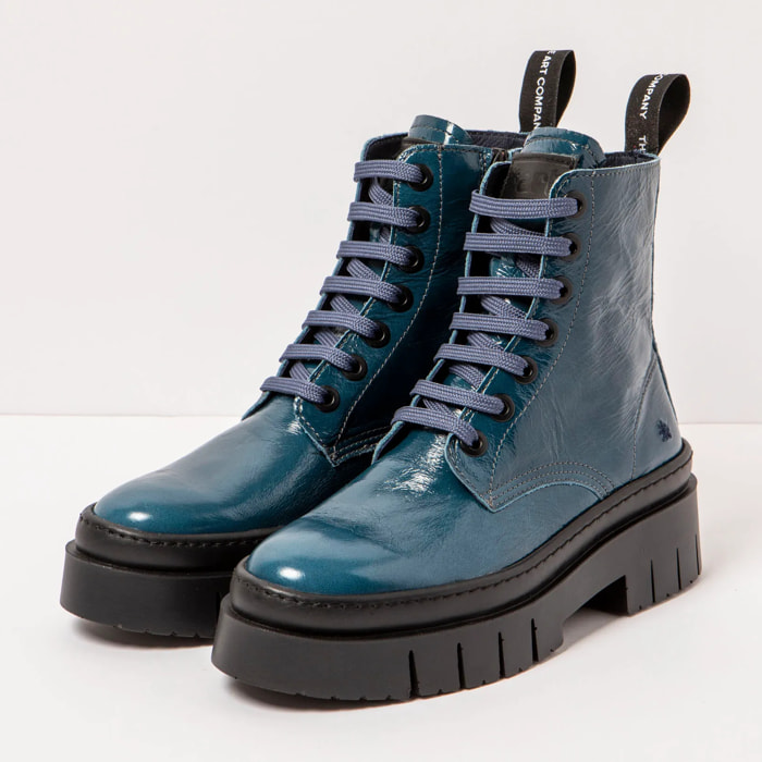 Botines 1953 PATENT FLASH PETROL/AMBERES color Petrol