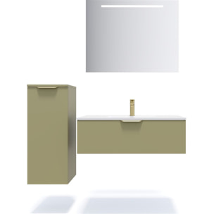 Ensemble vasque intégrée 1 tiroir + miroir - VENICE