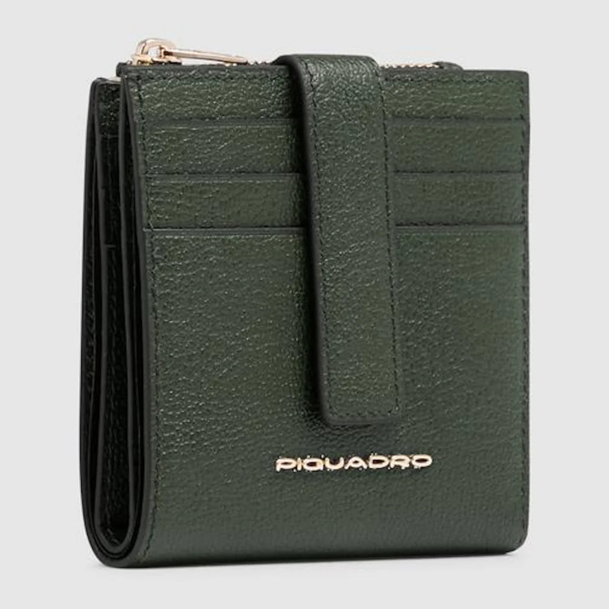 Piquadro Portacarte di credito in pelle con portamonete, schermato con protezione RFID