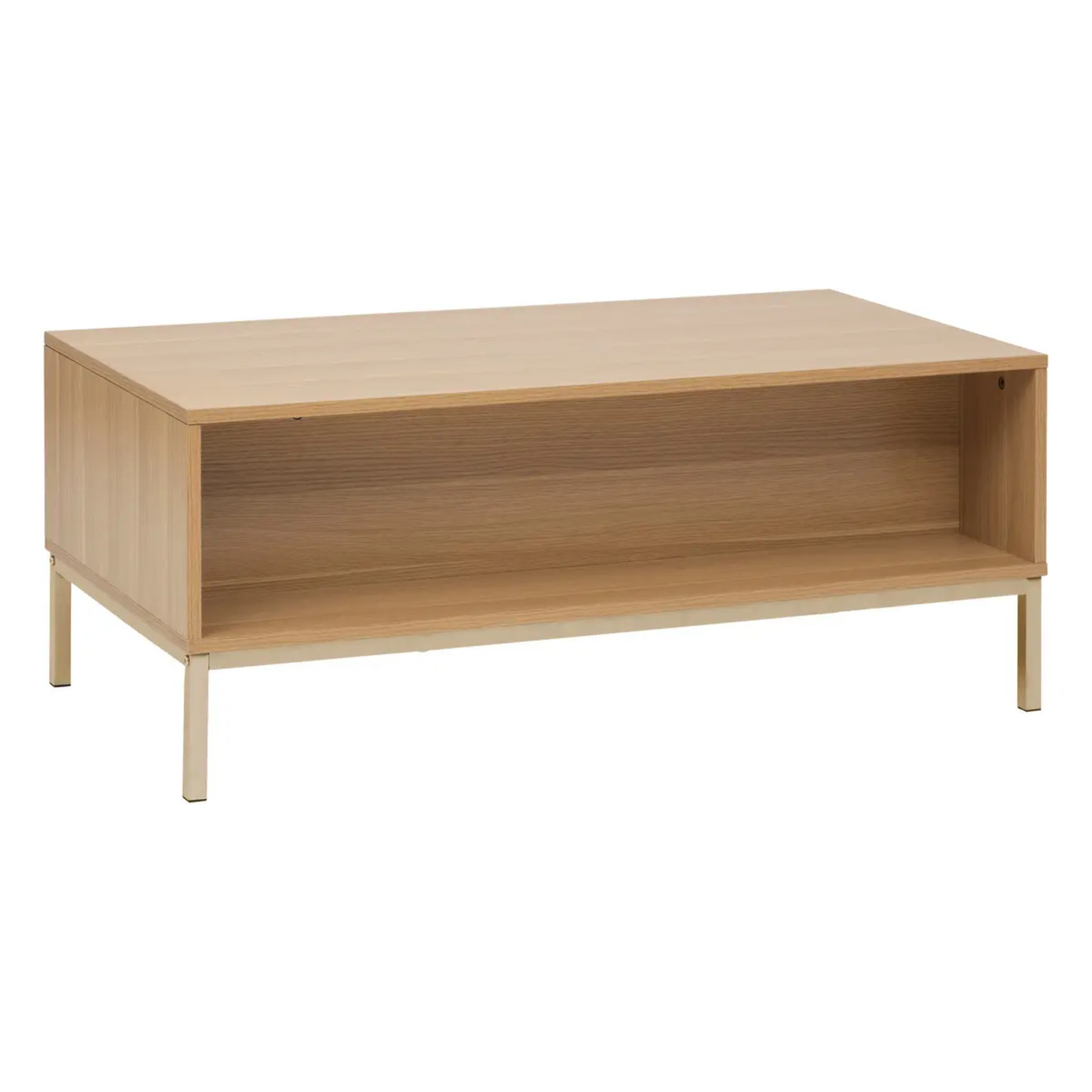 Table basse "Tasso" effet bois naturel 100x40cm