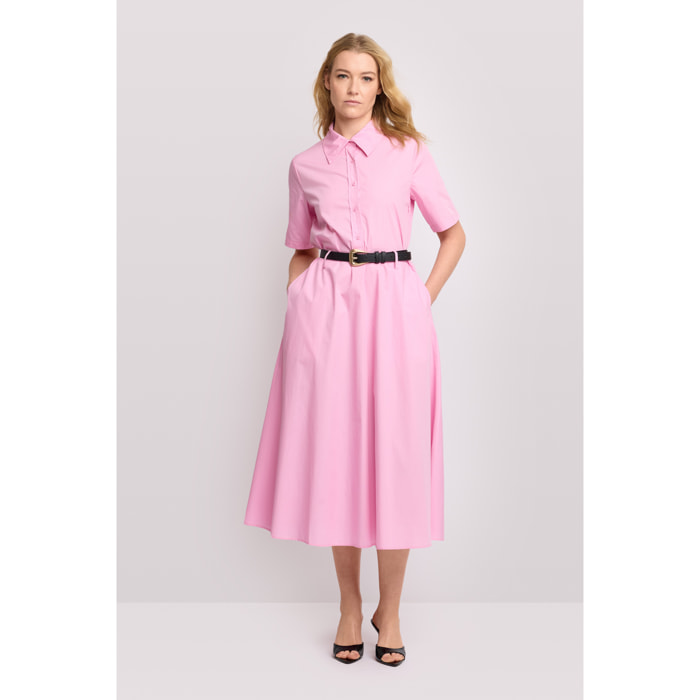 Kocca - Abito chemisier midi con cintura Donna, Tinta unita, Colletto di camicia