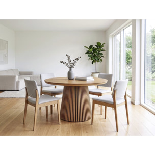 Table à manger extensible en bois "Sylva" - 120/200 cm - 4 à 8 places - Marron
